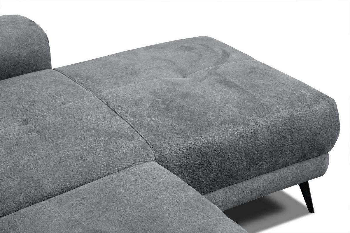 ECKSOFA FIERO 4-Sitzer, grau - Dunkelgrau/Schwarz, Holzwerkstoff/Textil (288/170cm) - Wozimo