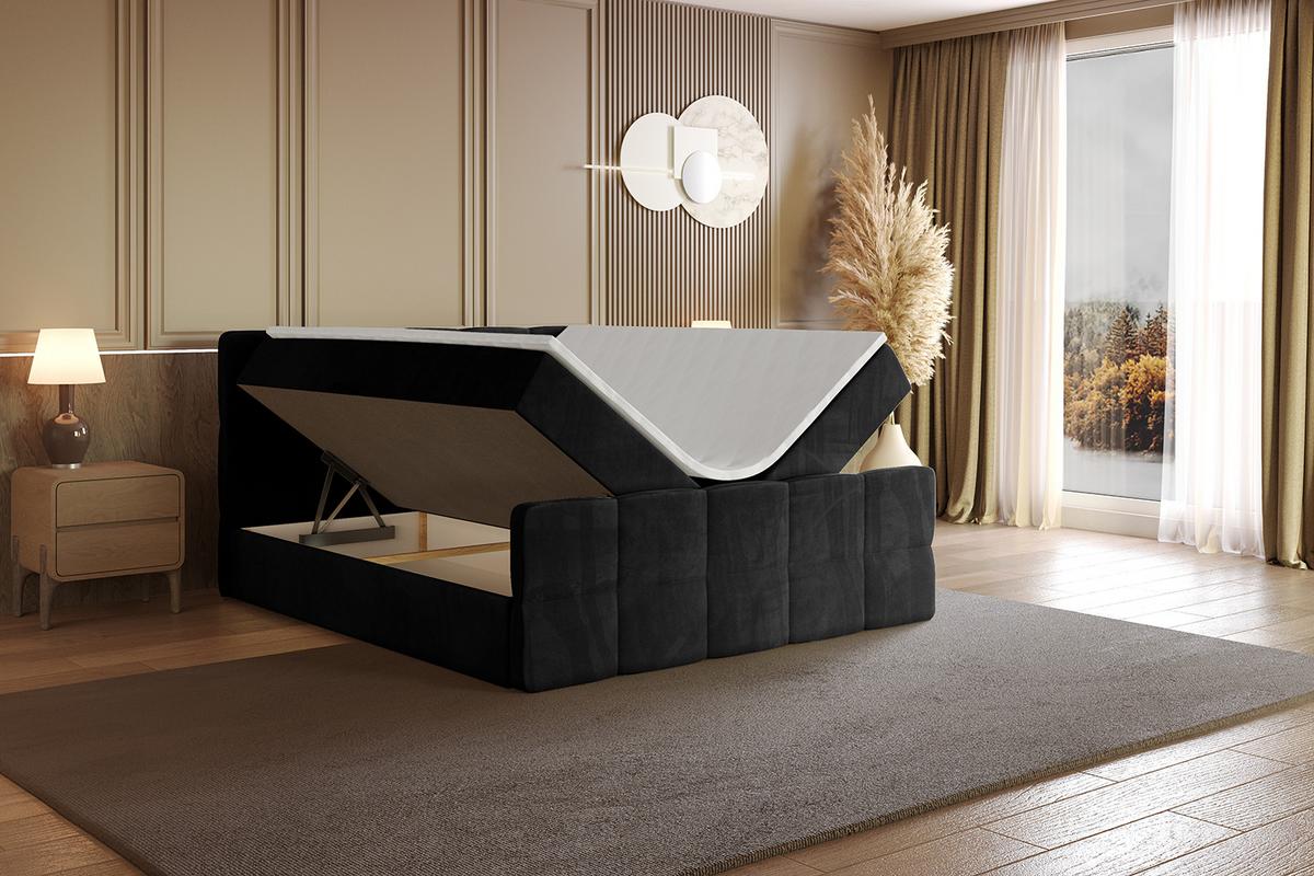BOXBETT mit Matratze H4 und Lattenrost - LIRO-Z - 160x200 - Schwarz Casablanca - Schwarz, Holzwerkstoff (160/200cm) - ALTDECOR
