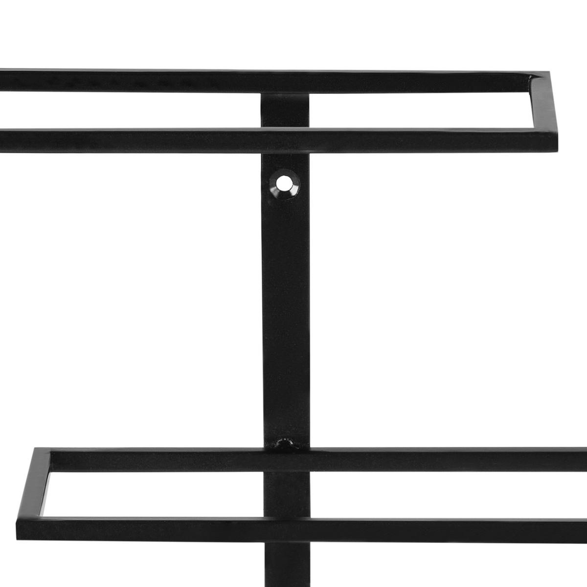 WAND-WEINREGAL Metall Schwarz Einsteinium - Schwarz, Metall (37/37/8cm) - Beliani