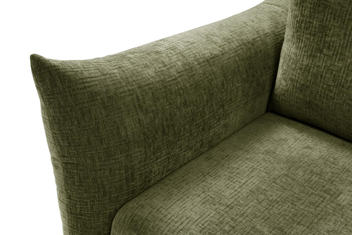 BETTSOFA UNO Grün Chenille-Stoff mit Schlaffunktion - Grün, Holz (240/90/108cm) - MASSENO