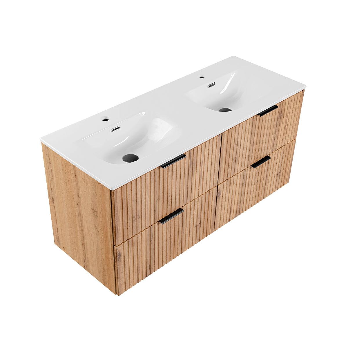 DOPPELWASCHTISCH 120.4cm Adriel Holz - Braun, Holzwerkstoff (120.4/57/46cm) - Petits-meubles