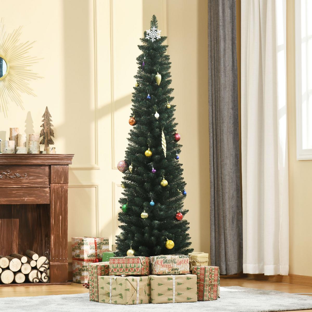 KÜNSTLICHER Weihnachtsbaum, 180 cm Christbaum mit 380 Spitzen für Weihnachten - Grün, Kunststoff (180cm) - HOMCOM