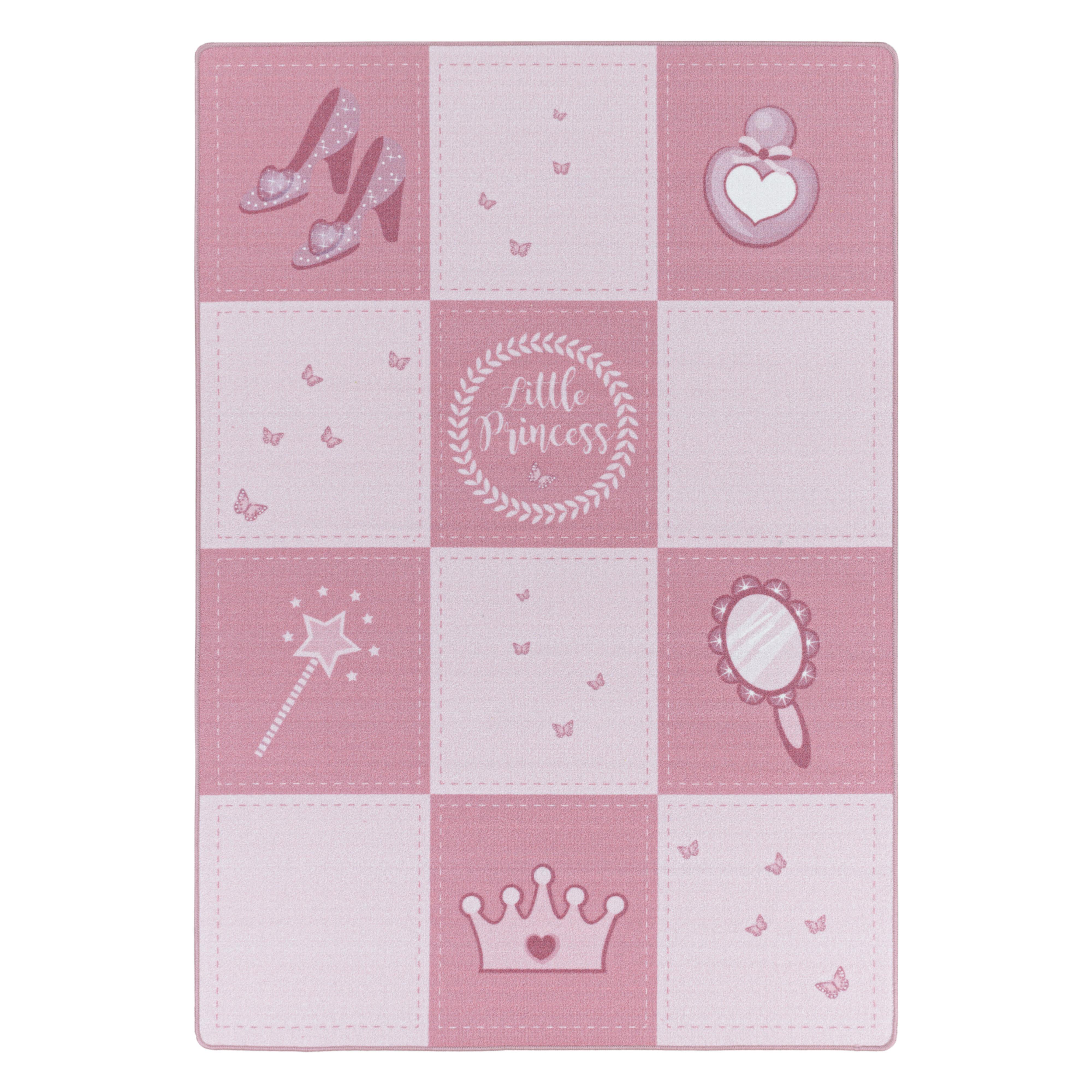 SPIELTEPPICH TRAUN in Rosa, mit Prinzessin-Motiv, 160 x 230 cm - Rosa, Textil (160/230cm) - KADIMA DESIGN