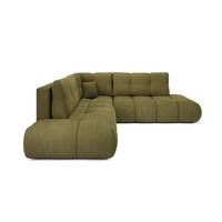ECKSOFA DUCA II L-S Grün Chenille mit Schlaffunktion - Grün, Holz (266.5/266.5cm) - MASSENO