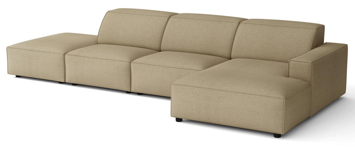 ECKSOFA Sellmo 344 cm - Schwarz/Cappuccino, Kunststoff/Textil (350/166cm) - Selsey