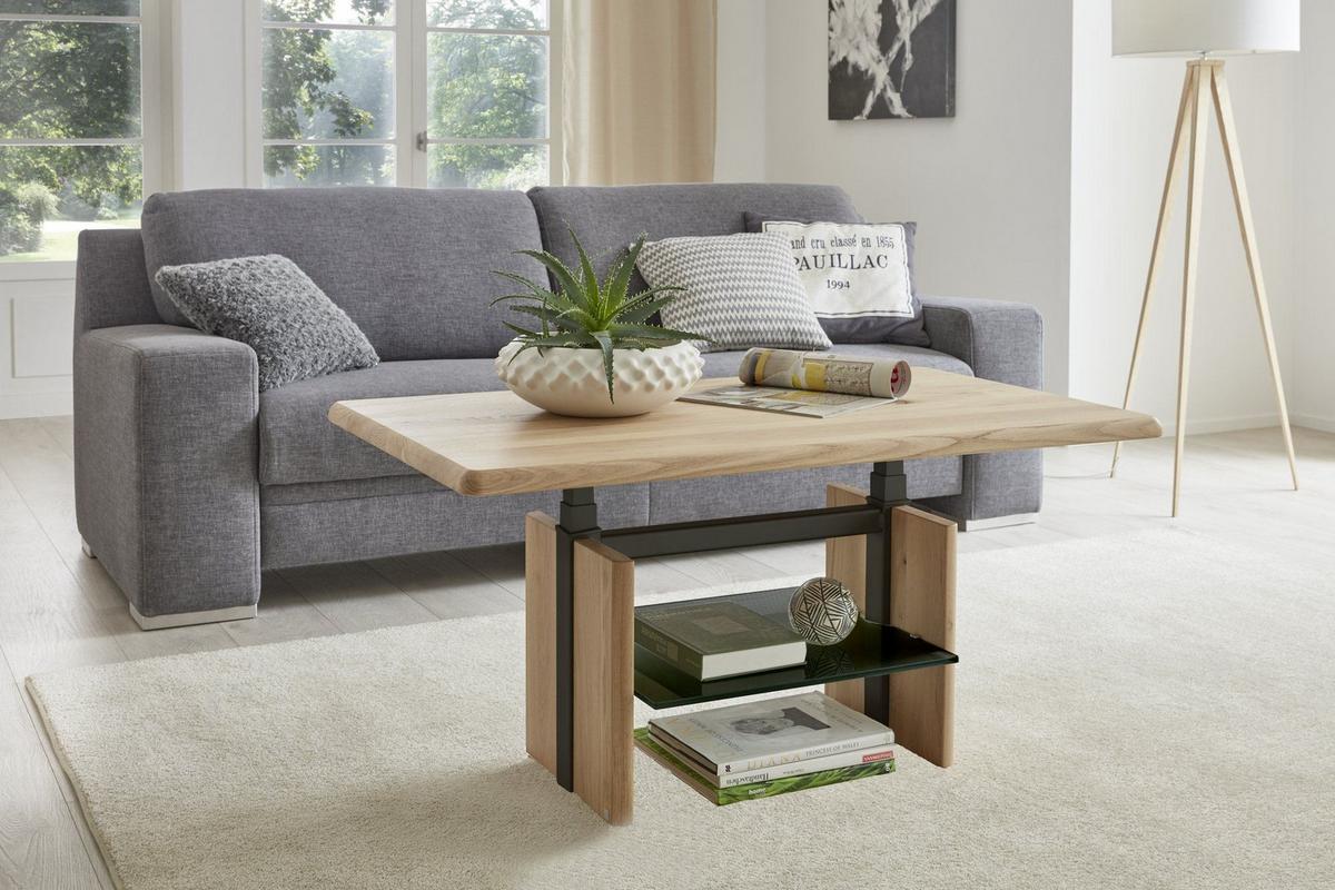 COUCHTISCH eckig Cathi 110x65x50 Wohnzimmertisch Massivholz Wildeiche geölt - Braun, Holz (110/65/50cm) - 58aufmkessel