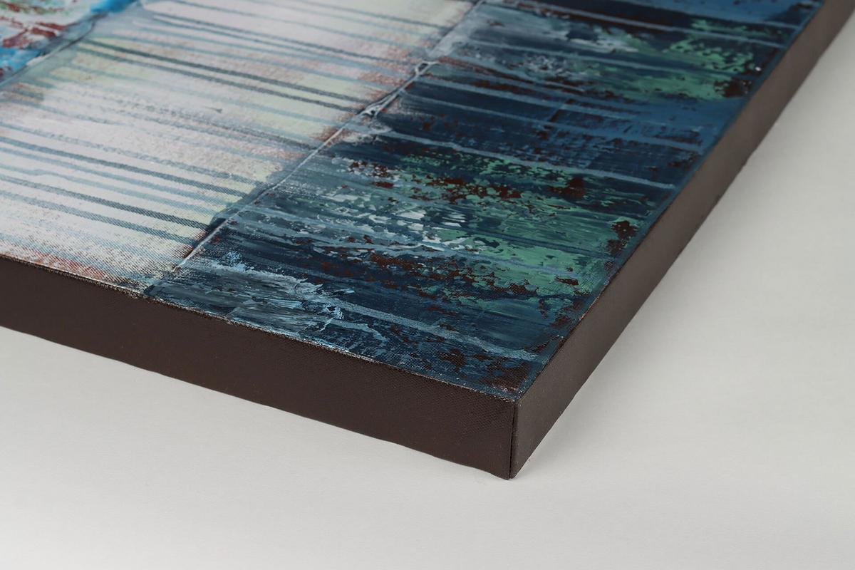 ÖLGEMÄLDE 80/120 cm - Türkis/Blau, Holz/Textil (80/120cm) - KUNSTLOFT
