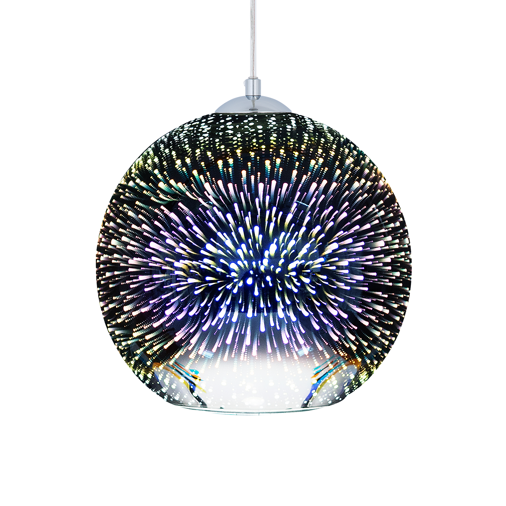 HÄNGELEUCHTE Sessera 25/25/118 cm - Silberfarben, Glas (25/25/118cm) - Beliani