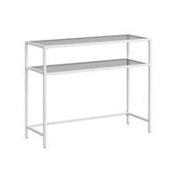METALLKONSOLE mit 2 Regalen aus gehärtetem Glas 30/90/80 cm - Weiß, Metall (31/30/80cm) - Calicosy