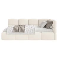 JUGENDBETT Cloudy Creme 120 x 200 cm - Creme/Schwarz, Kunststoff/Textil (120/200cm) - Selsey