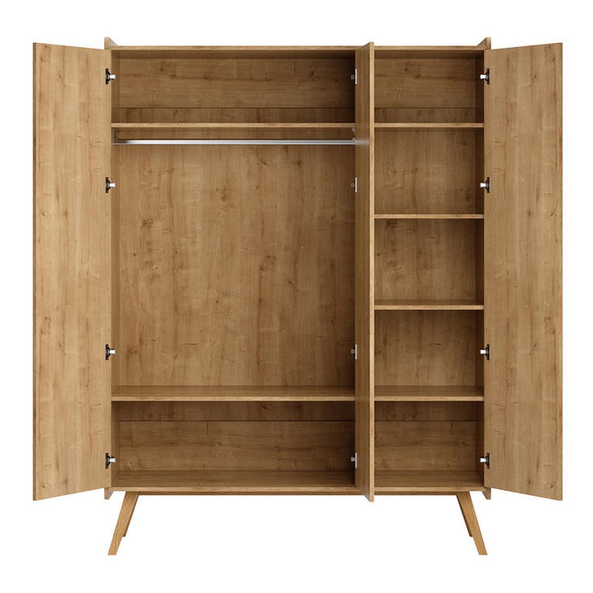 SCHRANK 3 Türen Vintage Holz - Braun, Holzwerkstoff (148.9/200/5cm) - Petits-meubles