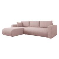 ECKSOFA Eliwo Cord - Hellbraun/Schwarz, Holz/Textil (252/158cm) - MIRJAN24