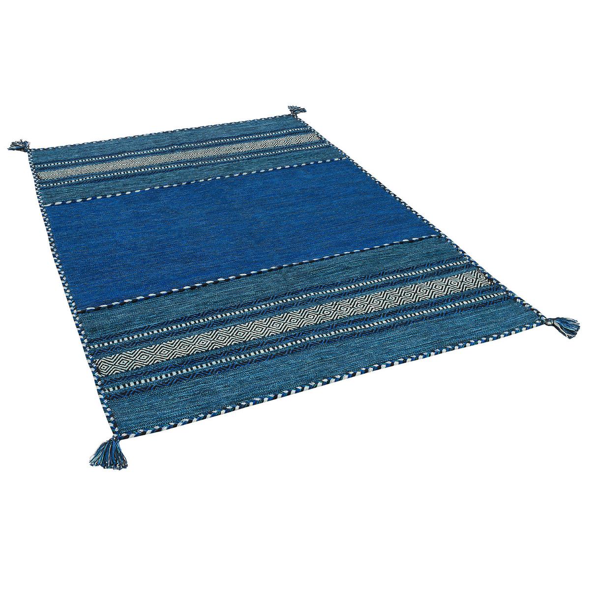 NATUR TEPPICH KELIM NAVARRO - Blau, Textil (300/400cm) - Pergamon