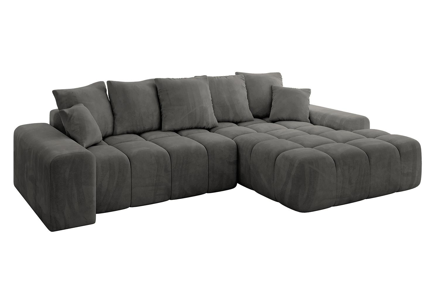ECKSOFA Ottomane Rechts ENSI-L - 267x164x69 cm Anthrazit - Anthrazit, Holzwerkstoff/Kunststoff (164/267cm) - ALTDECOR