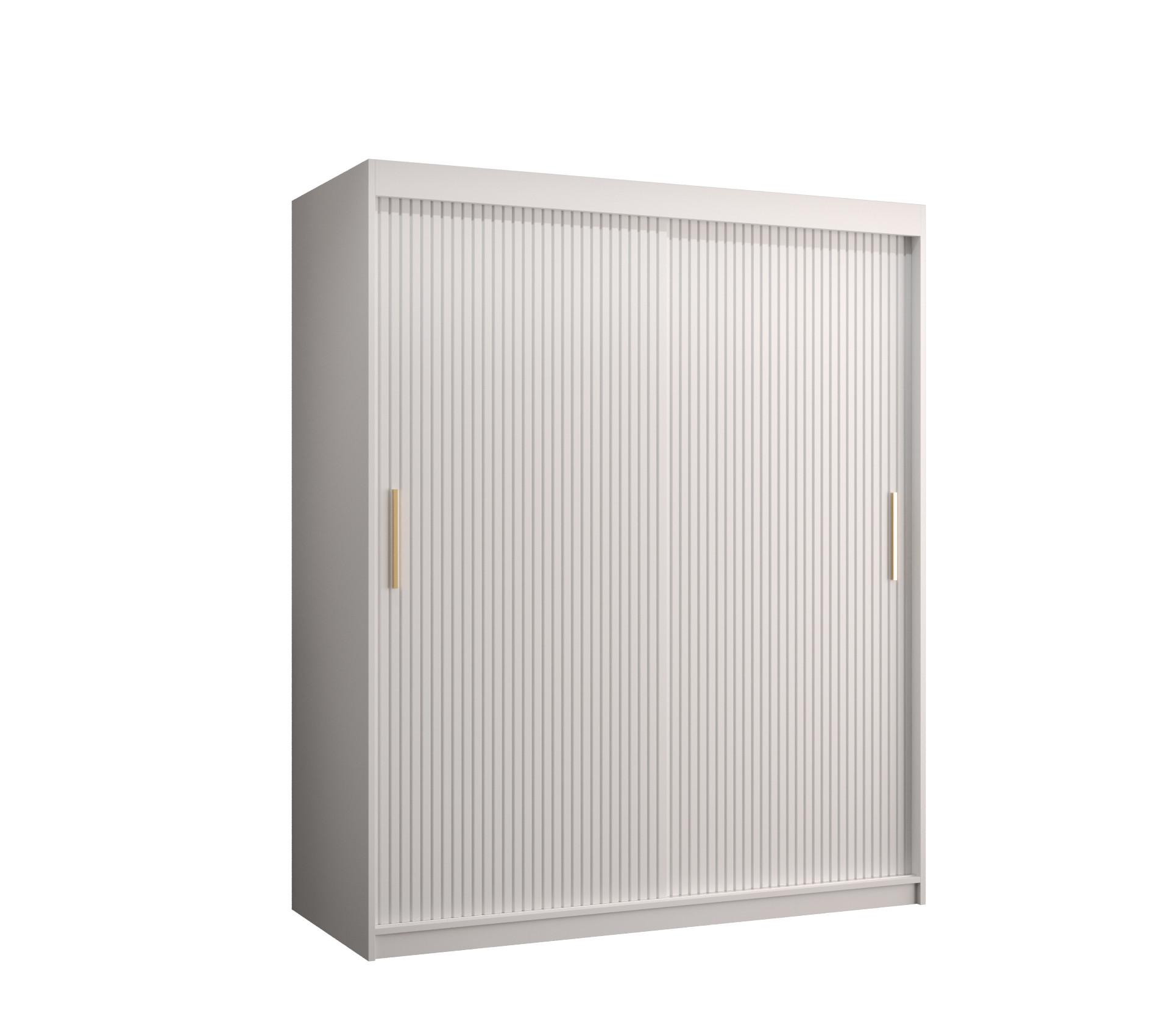SCHWEBETÜRENSCHRANK 200/150/62 2-türig - Goldfarben/Weiß, Holz/Kunststoff (150/200/62cm) - MÖBEL KRYSPOL