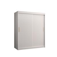 SCHWEBETÜRENSCHRANK 200/150/62 2-türig - Goldfarben/Weiß, Holz/Kunststoff (150/200/62cm) - MÖBEL KRYSPOL