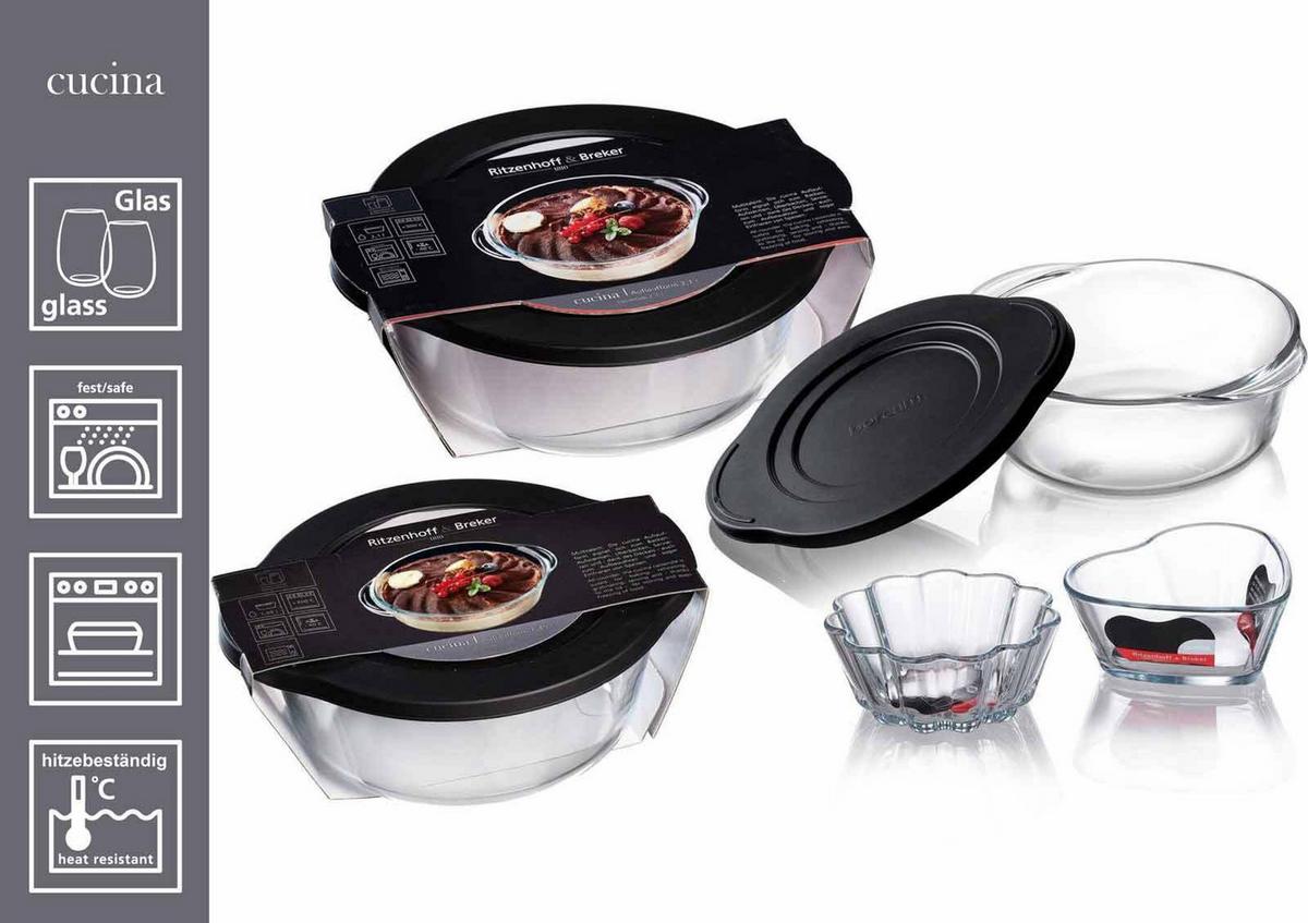 AUFLAUFFORM MIT FRISCHHALTEDECKEL Cucina schwarz 2,1 Liter - Schwarz, Glas (26/23/9cm) - Ritzenhoff Breker