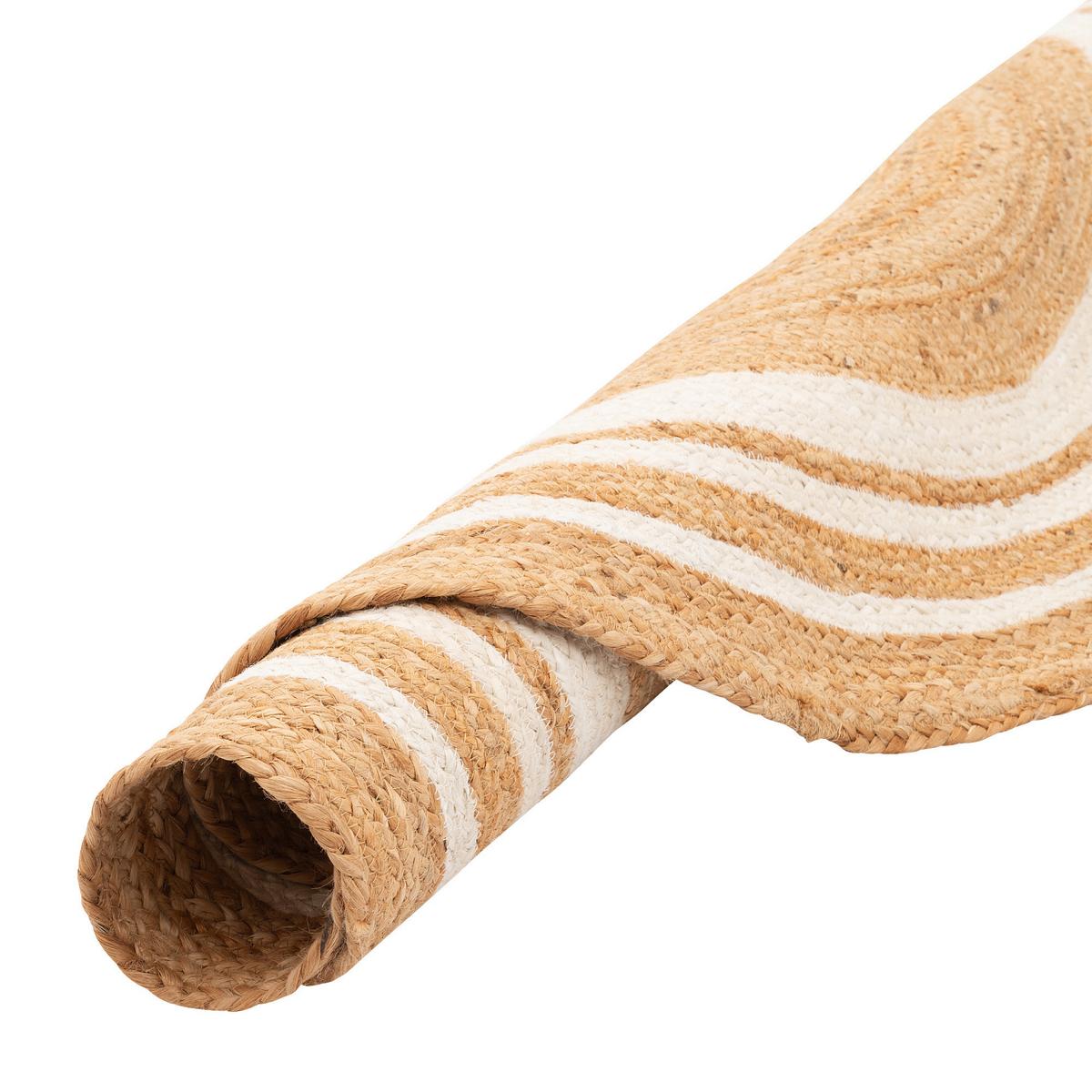 NATURFASER TEPPICH JUTE SALSA STREIFEN RUND - Creme, Textil (200/200cm) - Pergamon
