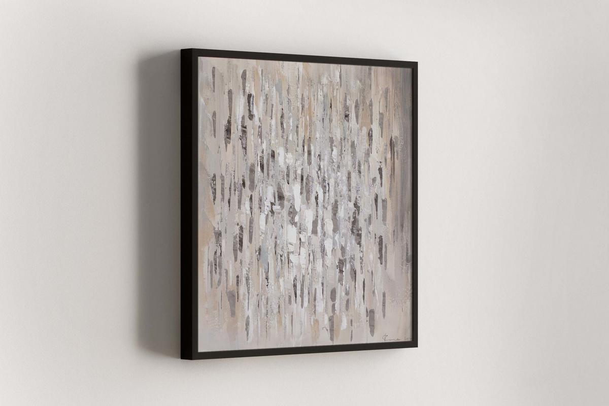 ACRYLBILD HANDGEMALT 80/80 cm - Grau, Holz/Textil (80/80cm) - KUNSTLOFT
