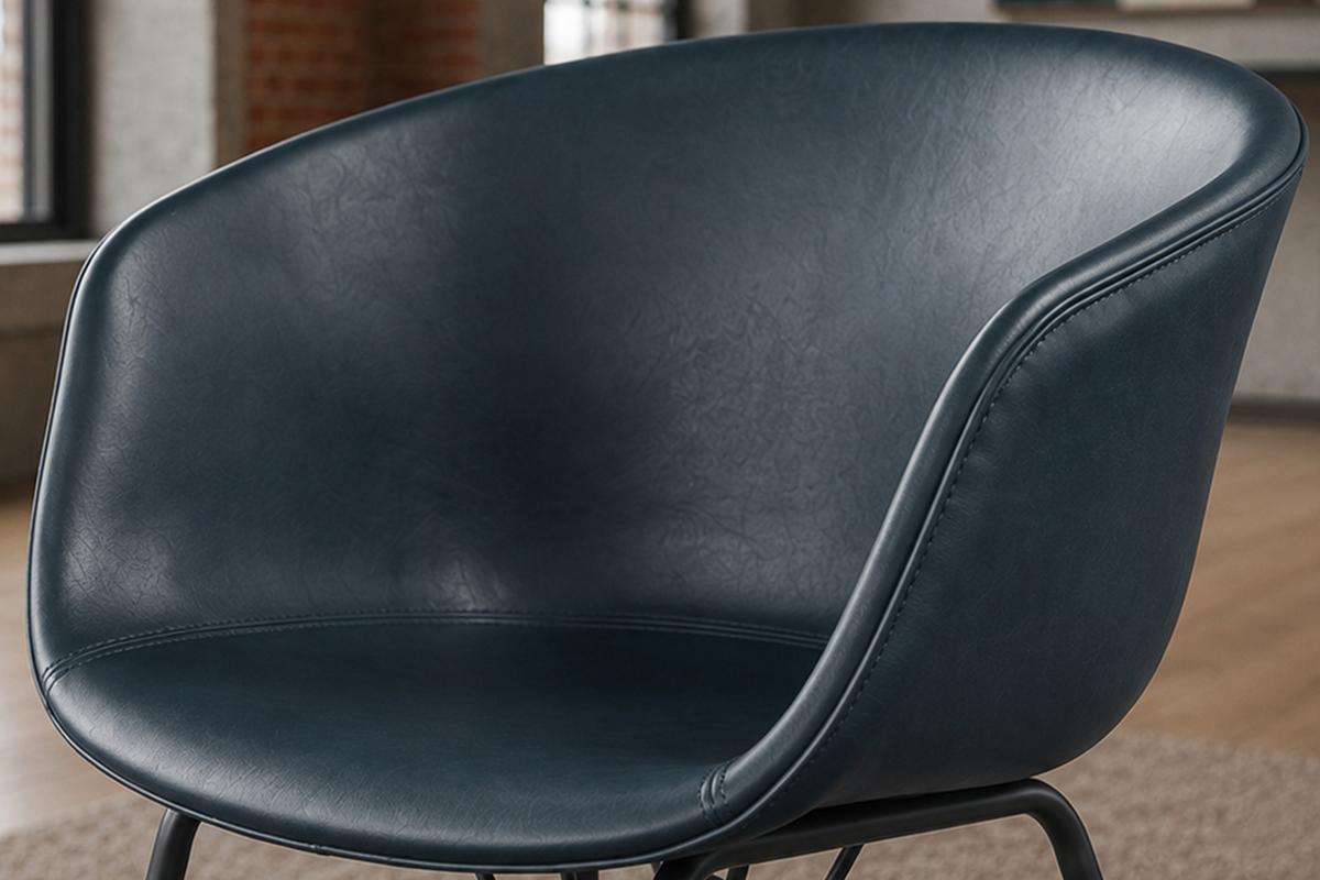 STUHL DANI Blau Kunstleder - Blau, Leder (60/79/52cm) - KAWOLA