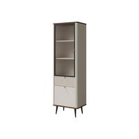 VITRINE Marly 1S1D1W RE03 - Kaschmir/Goldfarben, Holzwerkstoff/Metall (60/191/40cm) - MIRJAN24