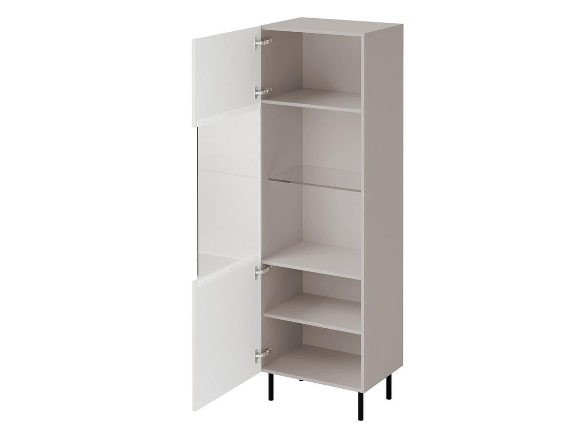 HOCHVITRINE Aruba 56 - Schwarz/Naturfarben, Holzwerkstoff (56/185/42cm) - MIRJAN24