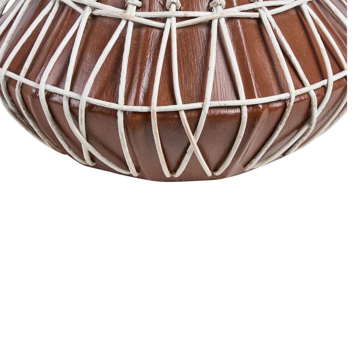 DEKOVASE Terrakotta braun Kluet - Braun, Stein (22cm) - Beliani