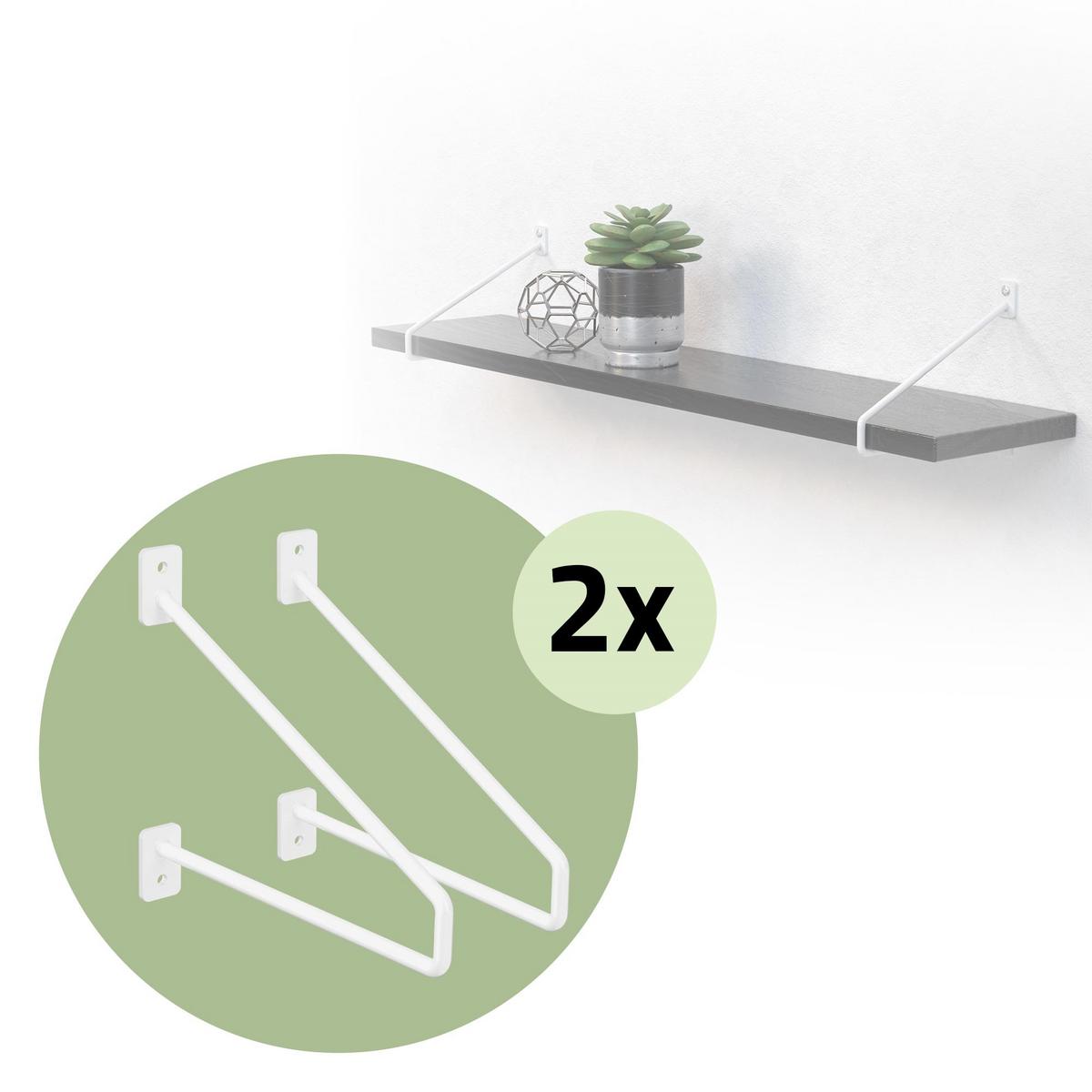 REGALHALTERUNG 4er Set - Weiß, Metall (2.3/18/22cm) - ML-DESIGN