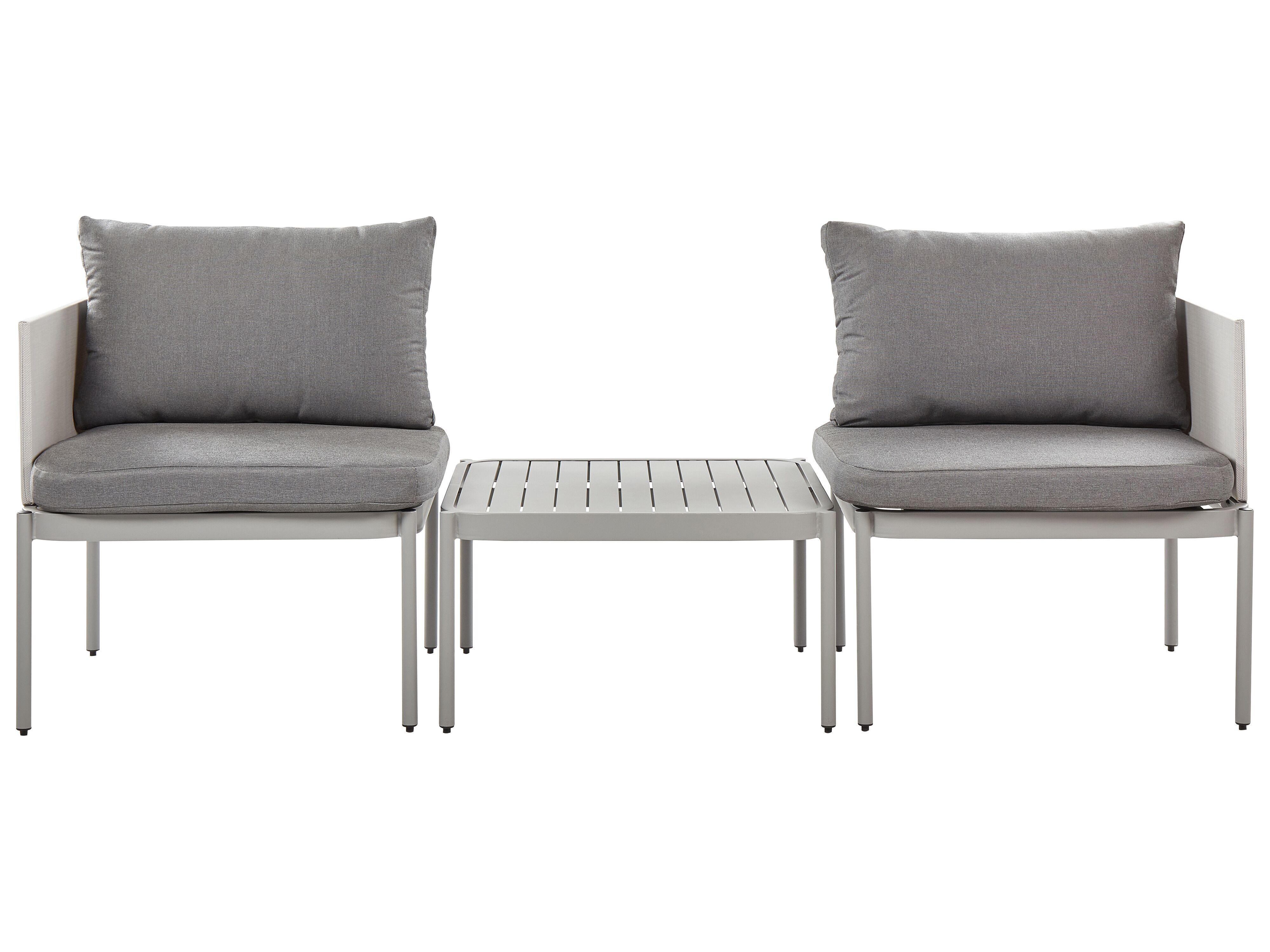 LOUNGE SET 2-Sitzer modular Grau Terracina - Grau, Metall - Beliani