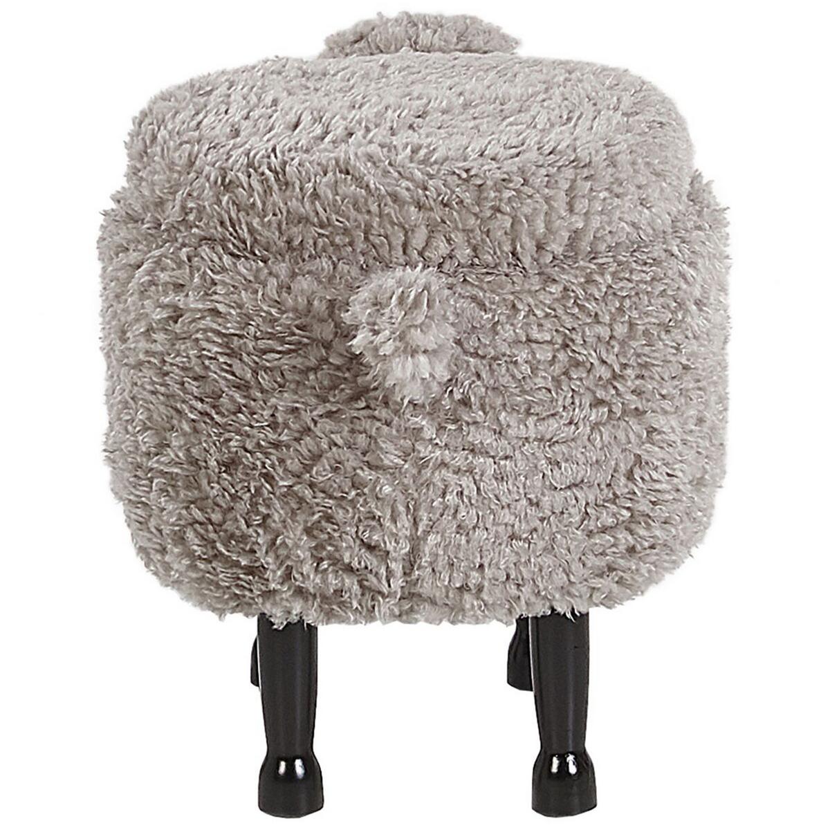 TIERHOCKER Grau Sheep 35/55/40 cm - Grau, Kunststoff/Textil (55/40/35cm) - Beliani