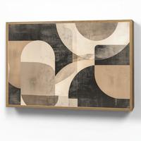 WANDLEUCHTE MIT AKKU Abstrakt - Formen - Modern - Beige 100x70 cm - Grau, Holzwerkstoff (100/70/8cm) - OnlyWow