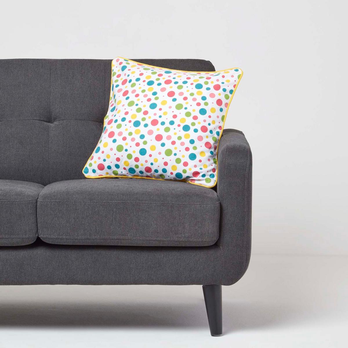 KISSENHÜLLE Bunte Punkte 45/45 cm, 100% Baumwolle - Multicolor, Textil (45/45cm) - Homescapes