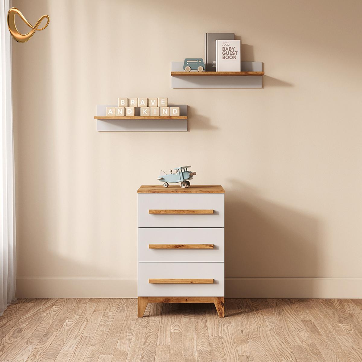 KOMMODE Mailo Weiß/Artisan 60 x 88 cm mit Tür - Weiß/Eiche Artisan, Holzwerkstoff (60/88/53.4cm) - Livinity®