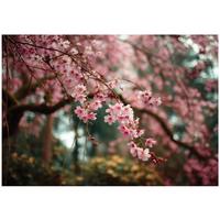 FOTOTAPETE Blumen Bäume Rosa 350x250 cm - Multicolor, Papier (350/250cm) - Wallarena