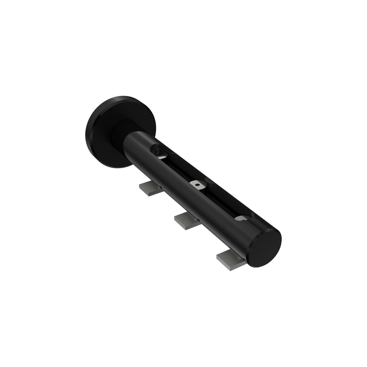 GARDINENSTANGE INNENLAUF Siteno Tanara 600 cm (geteilt in 3 x 200 cm), 3-läufig, 20 mm Ø Chrom - Chromfarben/Schwarz, Metall (600cm) - INTERDECO