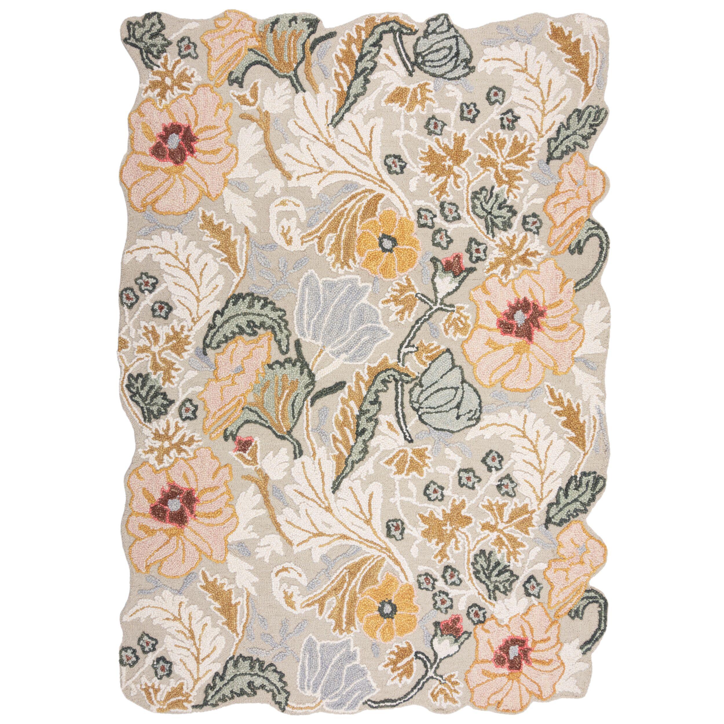 WOLLTEPPICH CHAR, floral, Hellrosa, 160 x 230 cm - Rosa, Textil (230/160cm) - KADIMA DESIGN