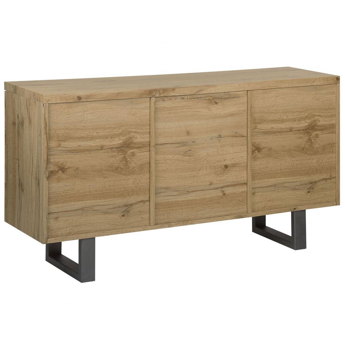 SCHRANK Hellbraun Timber - Braun, Holzwerkstoff (140/79/42cm) - Beliani