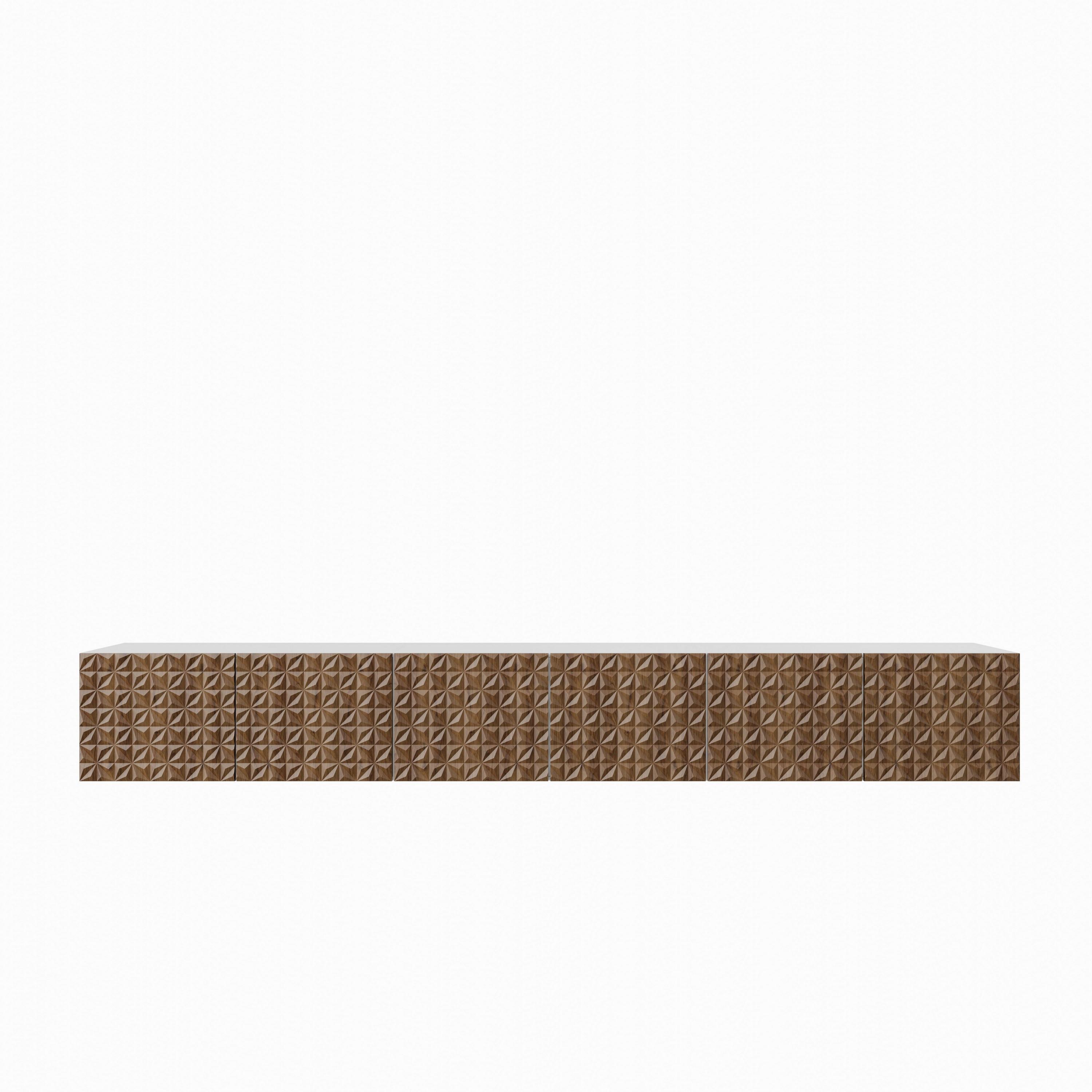 LOWBOARD ROVA 300/41/40 cm, Hängender TV-Schrank Weiß / Eichefarben - Eichefarben/Braun, Holzwerkstoff (300/41/40cm) - MASSENO