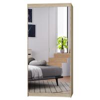 KLEIDERSCHRANK Storicos Sonoma Eiche 89,7/190,5/53cm - 2T Modern mit Spiegel - Sonoma Eiche, Holzwerkstoff/Kunststoff (89.7/190.5/53cm) - AX Living