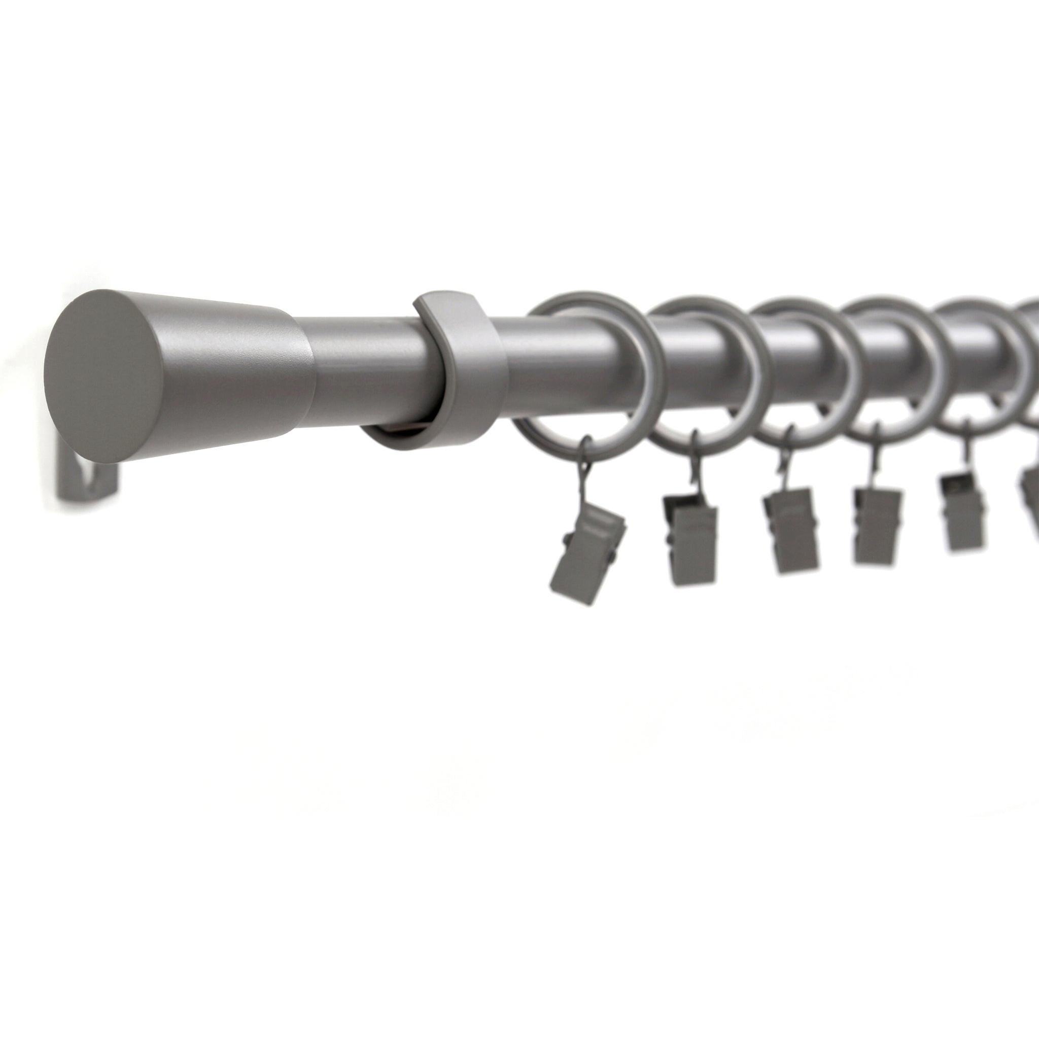 GARDINENSTANGE 1-lauf Wandmontage Kegel 400cm - Grau, Metall (400cm) - Deco-Raum