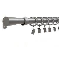 GARDINENSTANGE 1-lauf Wandmontage Kegel 400cm - Grau, Metall (400cm) - Deco-Raum
