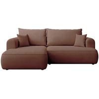 ECKSOFA Ovo Mini Kupfer links - Schwarz/Kupferfarben, Kunststoff/Textil (238/156cm) - Selsey