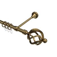 GARDINENSTANGE Primus Paolo 140 cm, 1-läufig, 16 mm Ø Messing Antik - Messingfarben/Bronzefarben, Metall (140cm) - INTERDECO