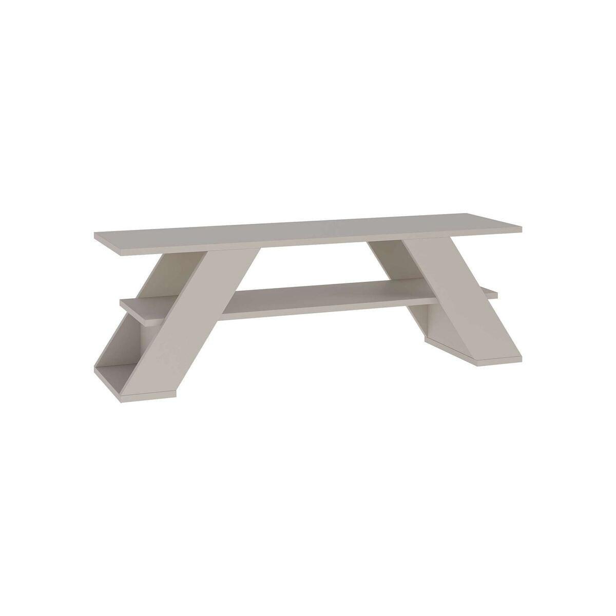 TV-MÖBEL 3 Regale L120 cm - Farfalla - Beige, Holzwerkstoff (33.5/40/12.2cm) - Calicosy