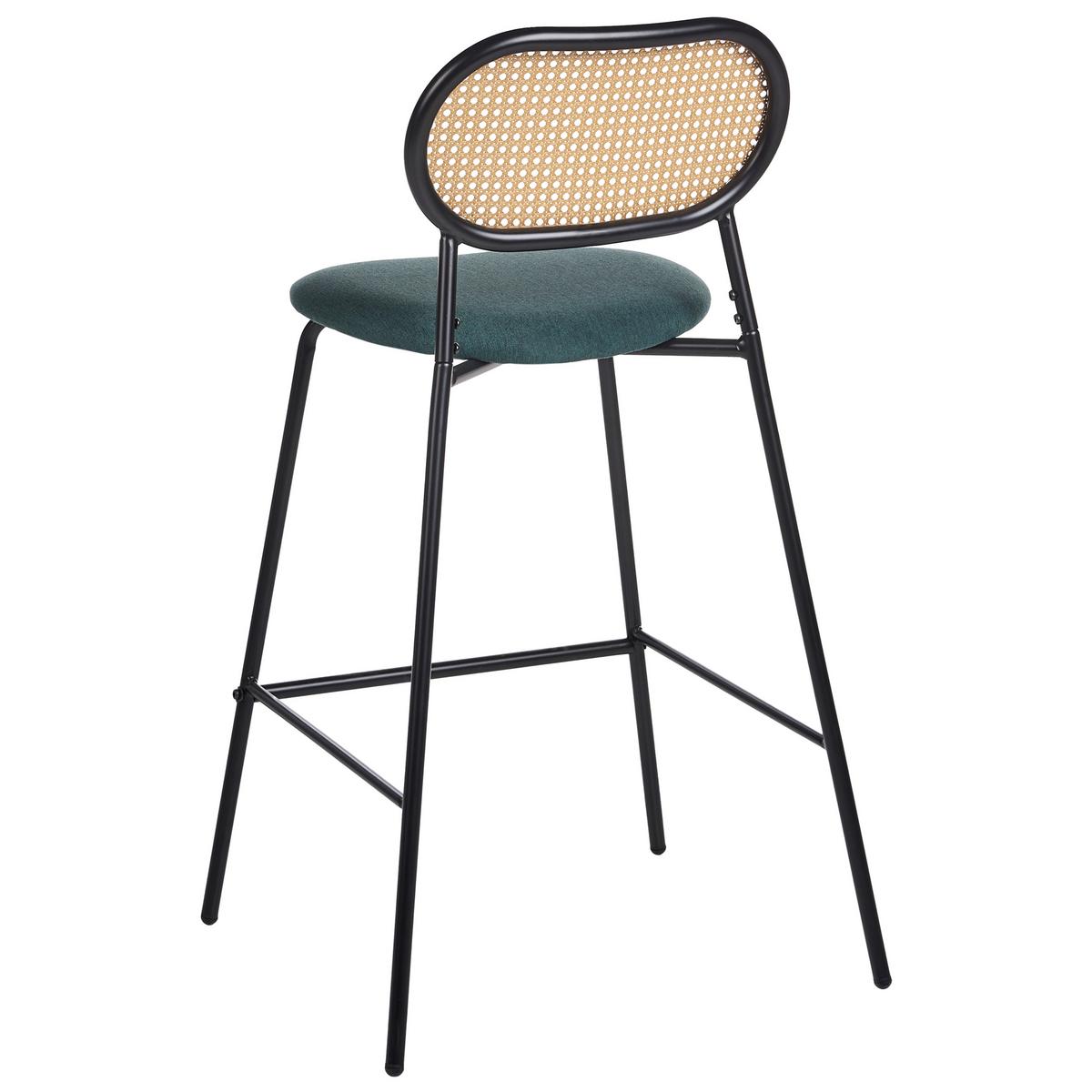 BARSTUHL 2er-Set Schwarz Adaver - Schwarz/Braun, Metall (57/102/52cm) - Beliani
