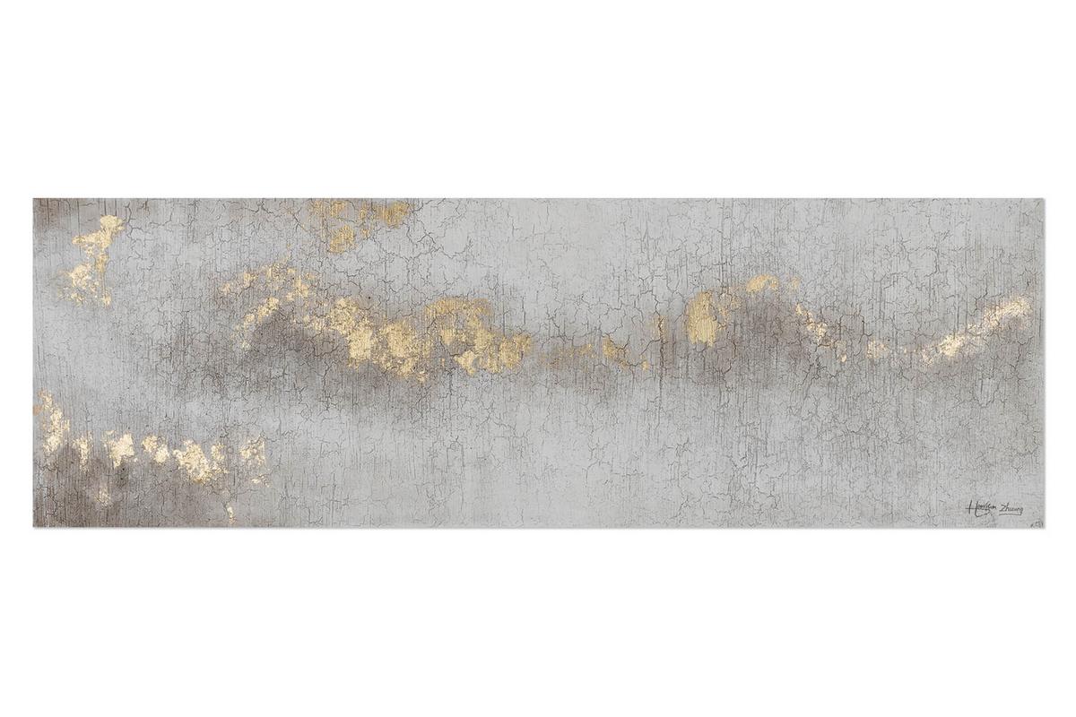 ACRYLBILD HANDGEMALT 150/50 cm - Grau, Holz/Textil (150/50cm) - KUNSTLOFT