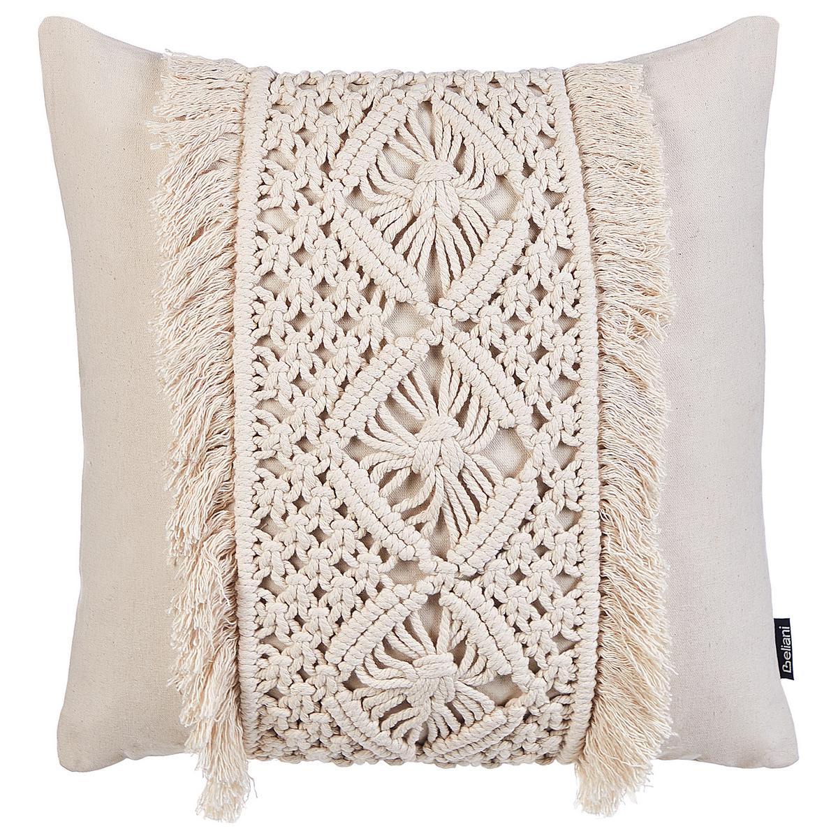 DEKOKISSEN 2er-Set Hellbeige 45/45 cm Kalam - Beige, Textil (45/45cm) - Beliani