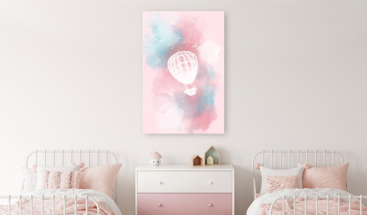KUNSTDRUCK Rosa 60/90 cm - Blau/Pink, Textil (60/90cm) - KUNSTLOFT