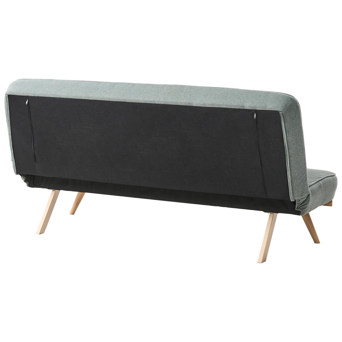 SCHLAFSOFA 2-Sitzer Stoff Grün Kalfafel - Braun/Grün, Textil (191/84/73cm) - Beliani