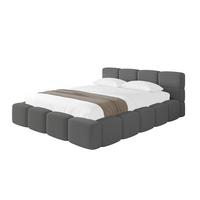 POLSTERBETT mit Bettkasten und Lattenrost, Bett mit Matratze H3/H4, Kopfteil, Boxbett, Doppelbett mit Stauraum - NATA-v1 160x200 Grau - Grau, Holzwerkstoff/Textil (160/200cm) - ALTDECOR